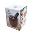 Mojar masiv din granit cioplit manual cu pistil, 12 x 12 15.5 cm, negru, Kinghoff