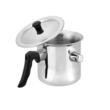 Oala din inox cu capac pentru fiert lapte, budinca sau creme cu fluier si perete dublu, capacitate 1 litru, diametru 13 cm, Kinghoff