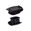 Feliator manual pentru legume tip mandolina, recipient inclus, 32 x 11.5 x 13 cm, negru transparent, Kinghoff