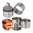 Set 2 forme rotunde culinare din inox cu piston pentru modelarea si decorarea mancarurilor, 7.6 x 5 cm, Kinghoff 