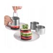 Set 2 forme rotunde culinare din inox cu piston pentru modelarea si decorarea mancarurilor, 7.6 x 5 cm, Kinghoff 