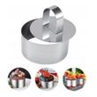 Set 2 forme rotunde culinare din inox cu piston pentru modelarea si decorarea mancarurilor, 7.6 x 5 cm, Kinghoff 