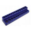 Suport, organizator magnetic de atelier pentru tubulare scurte si lungi, 1/4", 24,1 x 5,5 x 3,65 cm, 26 pozitii, Satra