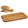 Placa, suport din bambus pentru taiat paine, cu sant pentru firimituri, 33 x 23 x 1.9 cm, bambus, Kinghoff