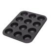 Forma, tava antiaderenta pentru copt briose, prajituri, 12 forme, 26.5 x 35.5 cm, neagra, Klausberg