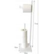 Suport vertical pentru hartie igienica din bambus, economie de spatiu, 5 role, 19 x 19 x 71 cm, alb, Kinghoff