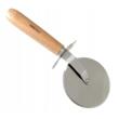 Cutit rotativ pentru pizza si aluat din inox, maner din lemn, diametru lama 9 cm, lungime 23.5 cm, Kinghoff