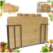 Set 4 tocatoare din bambus cu suport metalic negru, 30,4 x 21 x 5,5 cm, Kinghoff