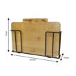 Set 4 tocatoare din bambus cu suport metalic negru, 30,4 x 21 x 5,5 cm, Kinghoff