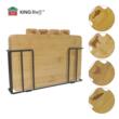 Set 4 tocatoare din bambus cu suport metalic negru, 30,4 x 21 x 5,5 cm, Kinghoff