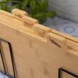 Set 4 tocatoare din bambus cu suport metalic negru, 30,4 x 21 x 5,5 cm, Kinghoff