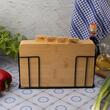 Set 4 tocatoare din bambus cu suport metalic negru, 30,4 x 21 x 5,5 cm, Kinghoff