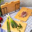 Set 4 tocatoare din bambus cu suport metalic negru, 30,4 x 21 x 5,5 cm, Kinghoff