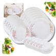 Set de farfurii pentru masa, din sticla opala, model cu floricele, 6 persoane, 18 piese, Kinghoff