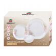 Set de farfurii pentru masa, din sticla opala, model cu floricele, 6 persoane, 18 piese, Kinghoff