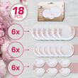 Set de farfurii pentru masa, din sticla opala, model cu floricele, 6 persoane, 18 piese, Kinghoff