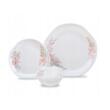 Set de farfurii pentru masa, din sticla opala, model cu floricele, 6 persoane, 18 piese, Kinghoff