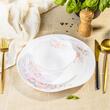 Set de farfurii pentru masa, din sticla opala, model cu floricele, 6 persoane, 18 piese, Kinghoff