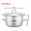 Set oala pentru gatit la abur, capac din sticla, otel inoxidabil, diametru 24 cm, capacitate 3.5 litri, 5 straturi, Klausberg