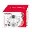 Set oala pentru gatit la abur, capac din sticla, otel inoxidabil, diametru 24 cm, capacitate 3.5 litri, 5 straturi, Klausberg