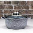 Oala cu capac, din otel cu acoperire ceramica/marmura, capacitate 3.3 litri, diametru 22 cm, gri, Klausberg