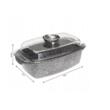 Vas termorezistent, recipient cu capac pentru cuptor, strat antiaderent marmura, capacitate 4.5 litri, 32x21x10.5 cm, Klausberg