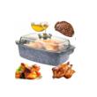 Vas termorezistent, recipient cu capac pentru cuptor, strat antiaderent marmura, capacitate 4.5 litri, 32x21x10.5 cm, Klausberg