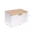 Cutie dreptunghiulara pentru paine, din otel si bambus, 35.5 x 23.5 x 21 cm, alba Klausberg