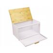 Cutie dreptunghiulara pentru paine, din otel si bambus, 35.5 x 23.5 x 21 cm, alba Klausberg