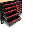 Set mobilier cu roti pentru atelier, banc de lucru mobil, 19 sertare, 2 dulapuri, panou perforat, Kraft