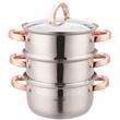 Set de 4 piese, oala pentru fiert cu abur, inox, diametru 18 cm, capacitate 2.5 litri, Klausberg