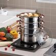 Set de 5 piese, oala pentru fiert cu abur, inox, diametru 22 cm, capacitate 4 litri, Klausberg