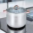 Oala din inox cu capac din sticla, diametru 24 cm, capacitate 8.6 litri, Klausberg