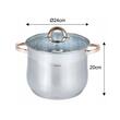Oala din inox cu capac din sticla, diametru 24 cm, capacitate 8.6 litri, Klausberg