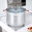 Oala din inox cu capac din sticla, diametru 24 cm, capacitate 8.6 litri, Klausberg