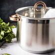 Oala din inox cu capac din sticla, diametru 24 cm, capacitate 8.6 litri, Klausberg