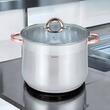 Oala din inox cu capac din sticla, diametru 26 cm, capacitate 10.7 litri, Klausberg