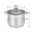 Oala din inox cu capac din sticla, diametru 26 cm, capacitate 10.7 litri, Klausberg