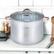 Oala din inox cu capac din sticla, diametru 26 cm, capacitate 10.7 litri, Klausberg