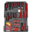 Trusa scule 188 piese chei, tubulare, clești, șurubelnițe și accesor, servieta din aluminiu, Kraft