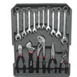 Trusa scule 188 piese chei, tubulare, clești, șurubelnițe și accesor, servieta din aluminiu, Kraft