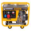 Generator de curent pe motorina 5,5 kW, pornire la cheie, 2 in 1, monofazic si trifazic, motor in 4 timpi 10CP, stabilizator de tensiune AVR, Powermat