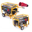Generator curent electric 7500 W, 7.5 KW, 220 V, 380 V pornire la cheie, automata, roti si manere, stabilizator de tensiune (AVR), monofazat, trifazat, protectie suprasarcina, motor 15 cp, 4 timpi, Powermat