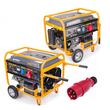 Generator curent electric 7500 W, 7.5 KW, 220 V, 380 V pornire la cheie, automata, roti si manere, stabilizator de tensiune (AVR), monofazat, trifazat, protectie suprasarcina, motor 15 cp, 4 timpi, Powermat