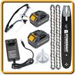 Drujba cu acumulator, fierastrau, 2x baterie 4Ah, pas lant 3/25, Powermat