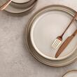 Platou din ceramica, 21 cm, farfurie desert, bej, calitate superioara, Evia Florina