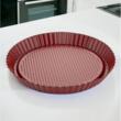 Forma, rotunda pentru copt tarte, otel carbon, strat antiaderent, 28 x 3 cm, visiniu, Florina