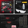 Fierastrau electric cu lant pentru taiat ramuri, cu acumulatori, 21V, 2Ah, Red Technic