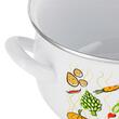 Oala cu capac din sticla, otel carbon, emailata, alba, 16cm, 2.2l, Florina