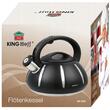 Ceainic din inox, 3L, cu fluier, negru ,KingHoff